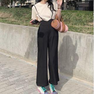 Suspender Straight Leg Pants
