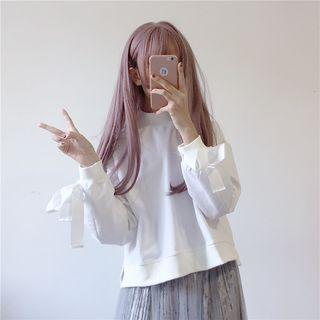 Bow Accent Mock Neck Pullover