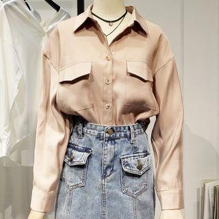 Chest Pocket Satin Shirt