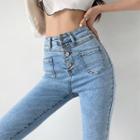 Ultra High-waist Pocket-front Skinny Jeans