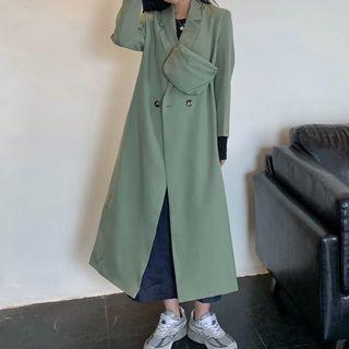 Set: Double Breasted Coat + Crossbody Bag