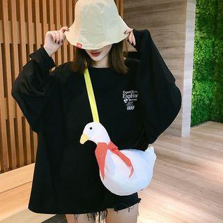 Chenille Duck Accent Crossbody Bag