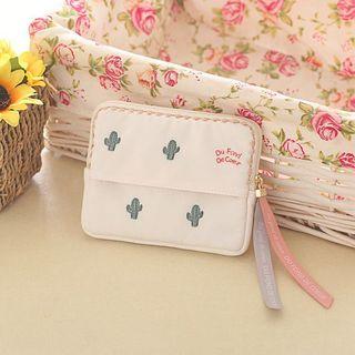 Cactus Embroidered Zip Pouch