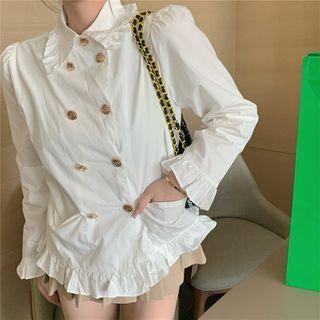 Double Breasted Blouse / Pleated Skirt