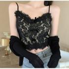 Lace Camisole / Light Cropped Cardigan