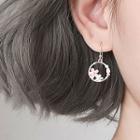 925 Sterling Silver Sakura Hoop Dangle Earring 1 Pair - As Shown In Figure - One Size