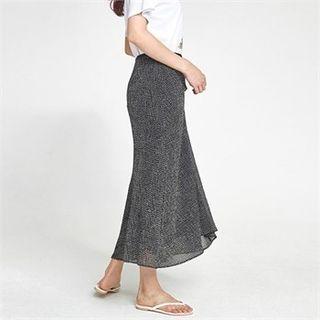 Polka-dot Frill-trim Skirt
