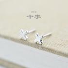 Sterling Silver Cross Studs