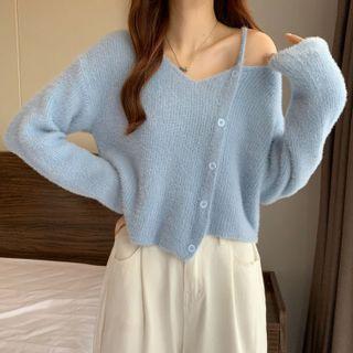 Irregular Plain Cropped Sweater