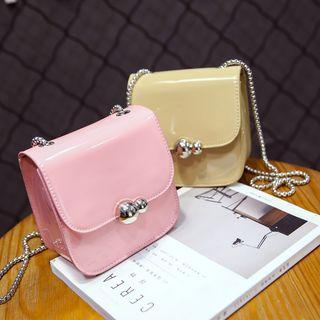 Faux Patent Leather Crossbody Bag