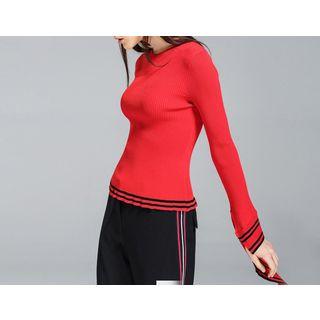 Strip Bell-sleeve Sweater