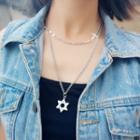 Star Necklace D644 - 1 Pc - Silver - One Size