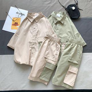 Set: Elbow-sleeve Shirt + Cargo Pants