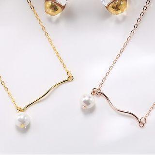 S925 Sterling Silver Wavy Pearl Necklace