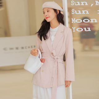 Double-breasted Tie-waist Blazer