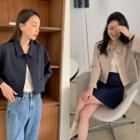 Snap-button Crop Jacket