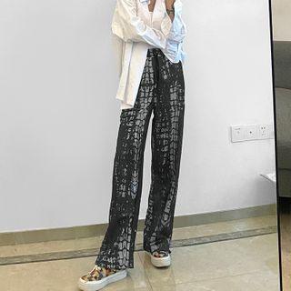Print Straight-fit Pants