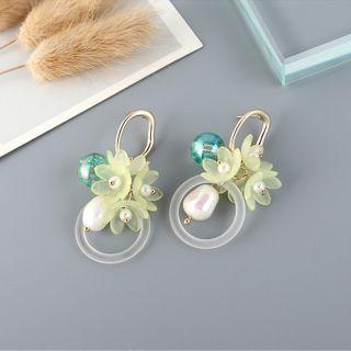 Faux Pearl Flower Drop Earring White - One Size