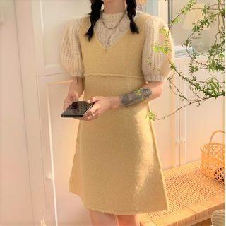 Short-sleeve Knit Top / A-line Overall Dress