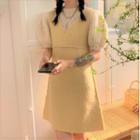 Short-sleeve Knit Top / A-line Overall Dress