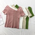 One-shoulder Asymmetric Summer-knit Top