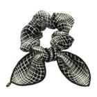 Ribbon Patterned Scrunchy Hair Tie Black - One Size