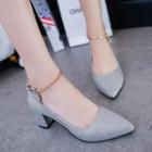 Ankle Strap Glittered Pumps