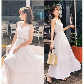 Spaghetti Strap Chiffon Midi Dress