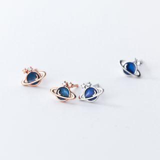 Planet Sterling Silver Earring