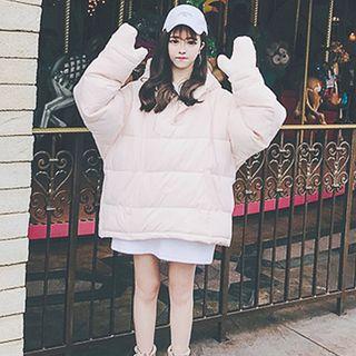 Plain Padded Hoodie / Printed Two-tone Pullover