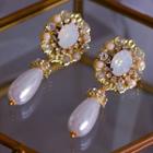 Wedding Retro Faux Crystal Drop Earring 1 Pair - Ear Stud - Gold - One Size