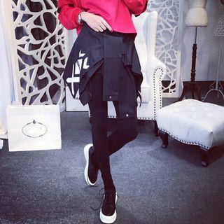 Mock Two-piece Inset Skirt Leggings