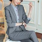 Single-buttoned Blazer / Slim-fit Dress Pants / Mini Pencil Skirt / Long-sleeve Shirt