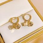 Cube Bead Drop Earring 1 Pair - Gold - One Size