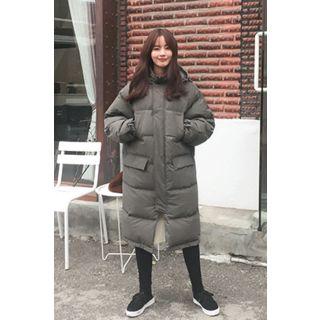Hooded Duck-down Padded Long Coat