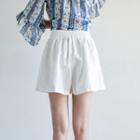Band-waist Wide-leg Shorts