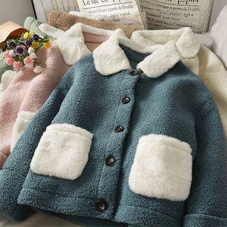 Collared Colorblock Fleece Jacket In 6 Colors