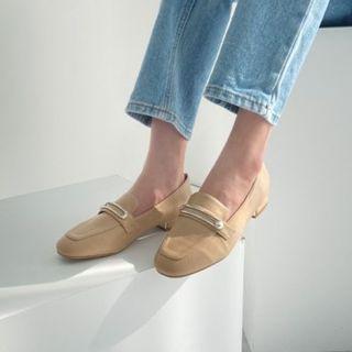 Metal-trim Pleather Loafers