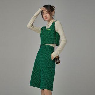 [no One Else] Houndstooth Bermuda Shorts