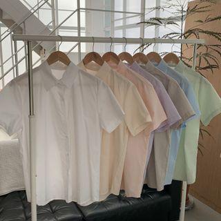 Basic Short-sleeve Shirt In 7 Pastel Colors