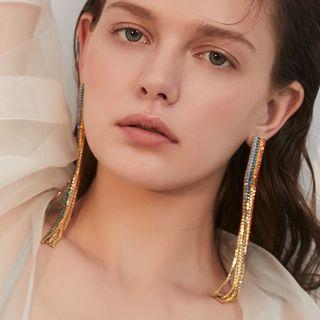 Alloy Fringed Earring 1 Pair - 925 Silver - One Size