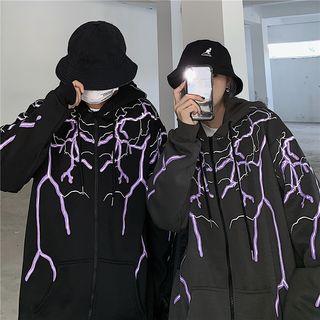 Bolt Print Hooded Jacket