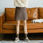 Twill Woolen A-line Skirt