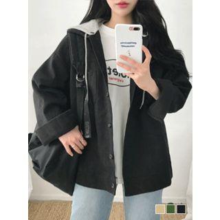 Detachable-hood Loose-fit Jacket