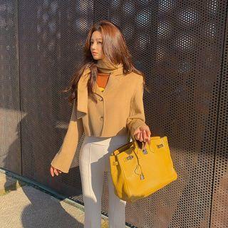 Handmade Cropped Blazer With Scarf