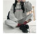 Letter-printed Oversized Pullover