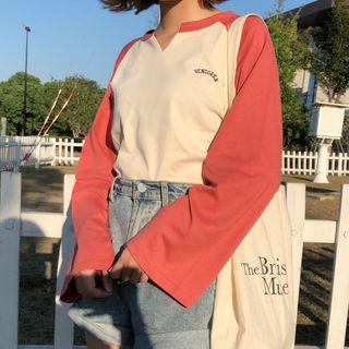 Raglan-sleeve V-neck Top