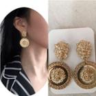 Floral Drop Earring 1 Pair - E250 - Gold - One Size