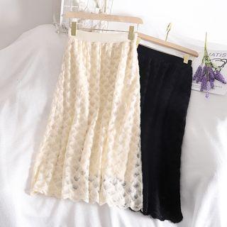Two-way Lace Panel Drawstring-waist Pencil Skirt