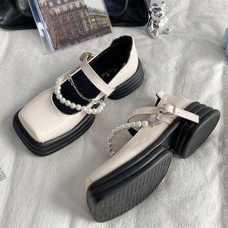 Square Toe Block Heel Mary Jane Shoes